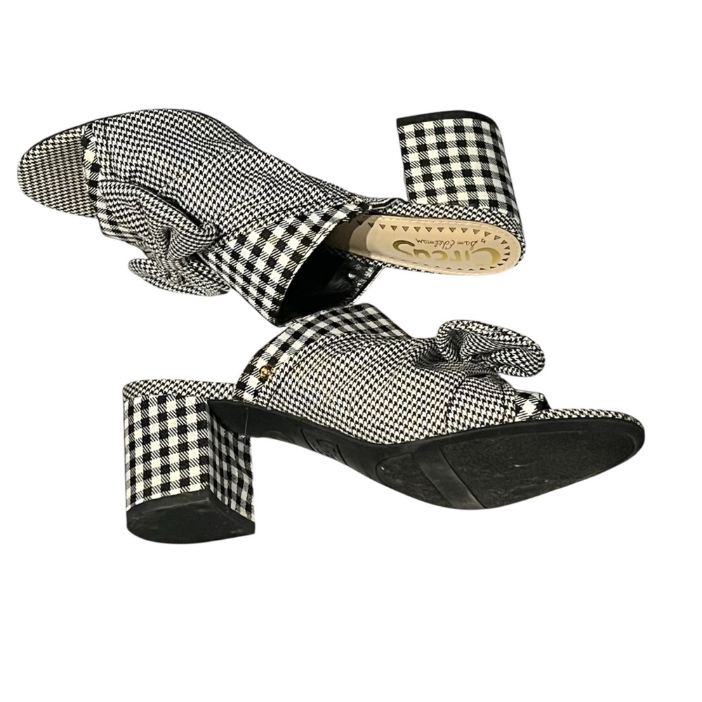 Circus by Sam Edelman Gingham Block Heel Sandals with Bow. Size 7